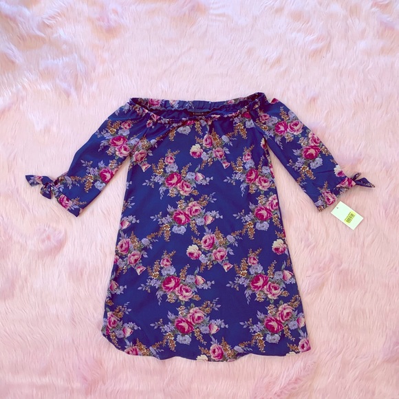 NWT boho Floral Off the Shoulder Dress - Picture 1 of 1